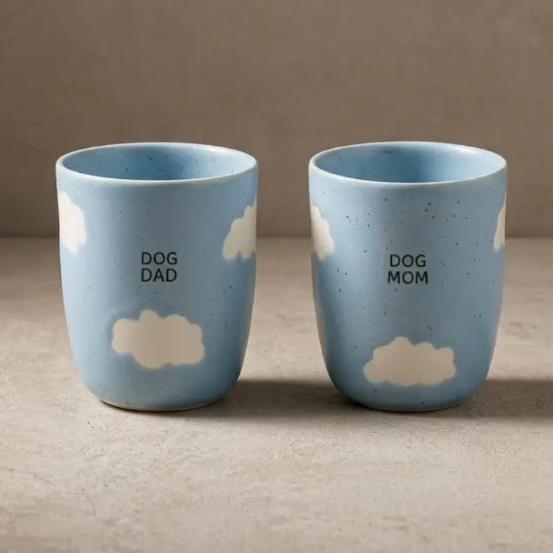 Zestaw Kubków Cloud "dog mom i dog dad" - 220 ml - obrazek 2