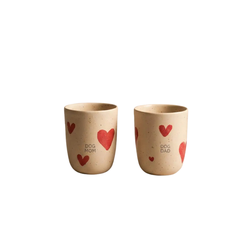 Zestaw Kubków Hearts "dog mom i dog dad" - 220 ml